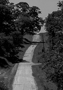 Black And White Photo Of A Country Road