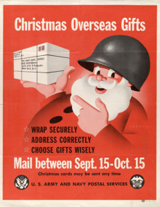 Vintage Poster For Mailing &Quot;Christmas Overseas Gifts&Quot; By Army And Navy Postal Services