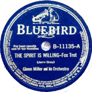 Vintage Disc Label For Glenn Miller Recording Of &Quot;The Spirit Is Willing - Fox Trot&Quot;