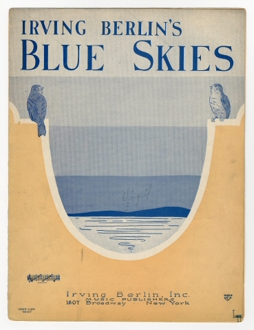 vintage sheet music for "Irving Berlin's Blue Skies"