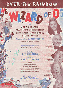 Vintage sheet music cover for "Over the Rainbow"